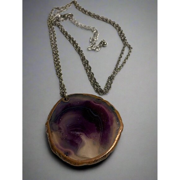 Purple Agate Statement Necklace - Picture 1 of 2